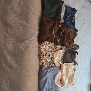 Mixed Women's Tops Bundle - Blue, Brown, Black, Cream
